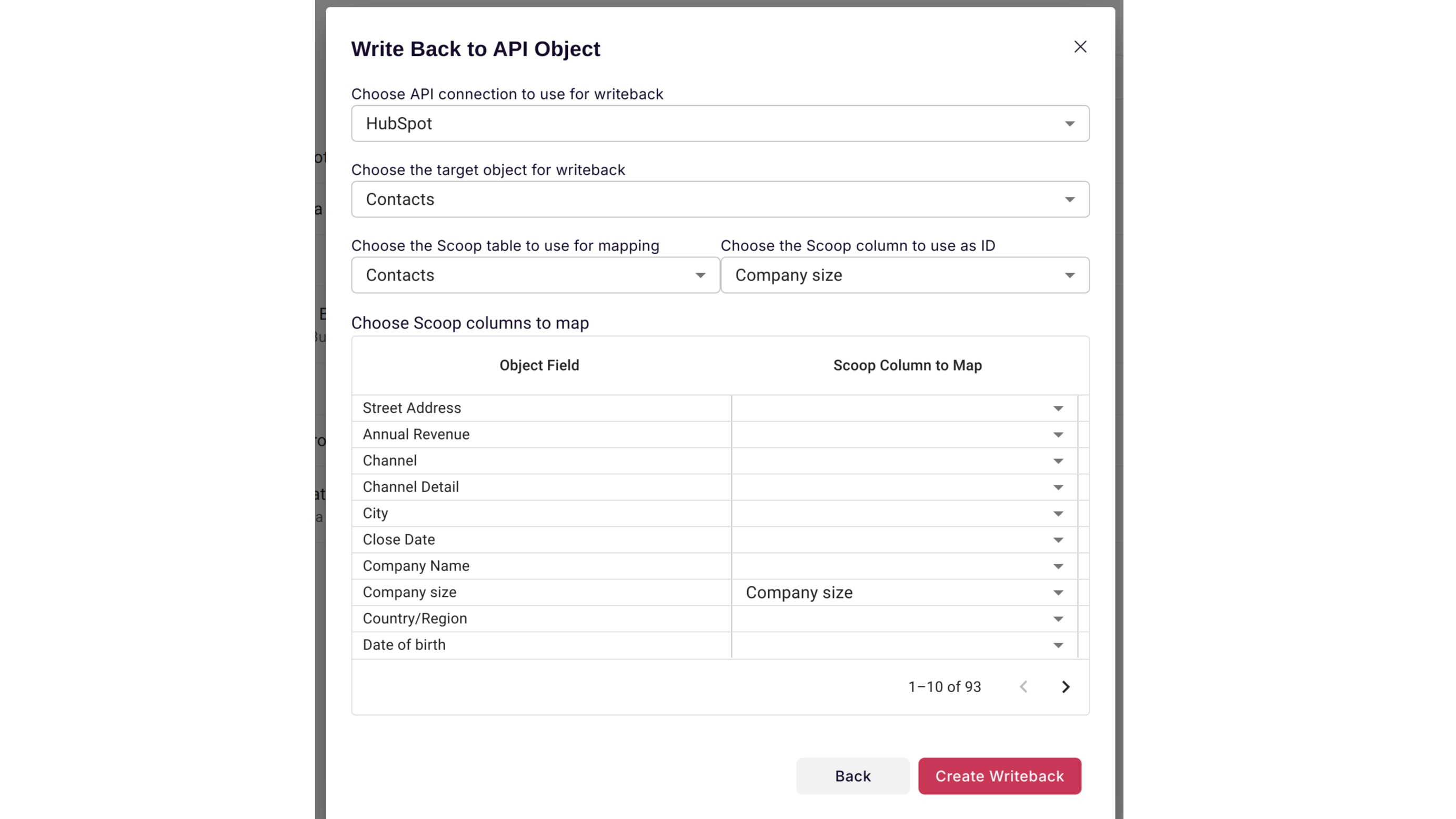 Enrich Hubspot data with data from Scoop